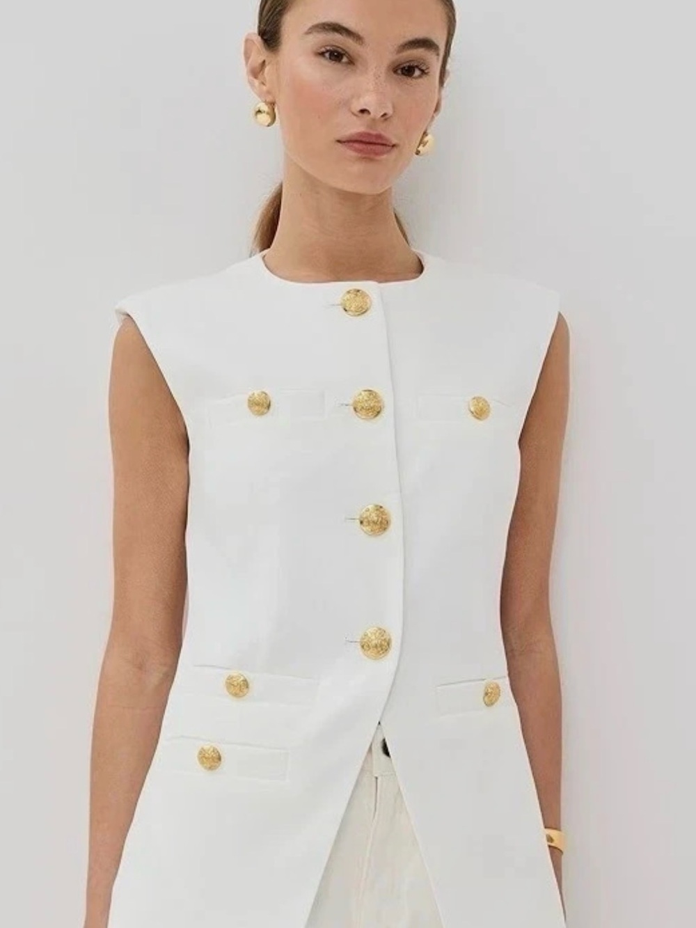 Veronica Beard Tamara Linen Vest - Picture 2 of 3